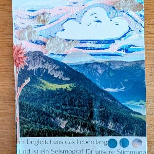Natur in Linoldruck  und Collage